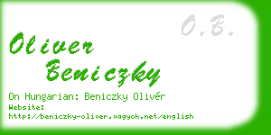 oliver beniczky business card